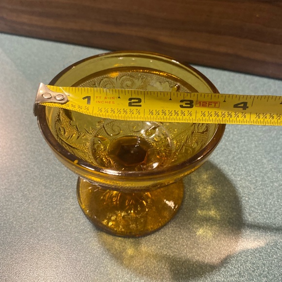 Amber Indiana Glass Tiara Fairy Lamp BOTTOM ONLY for replacement - Picture 5 of 5